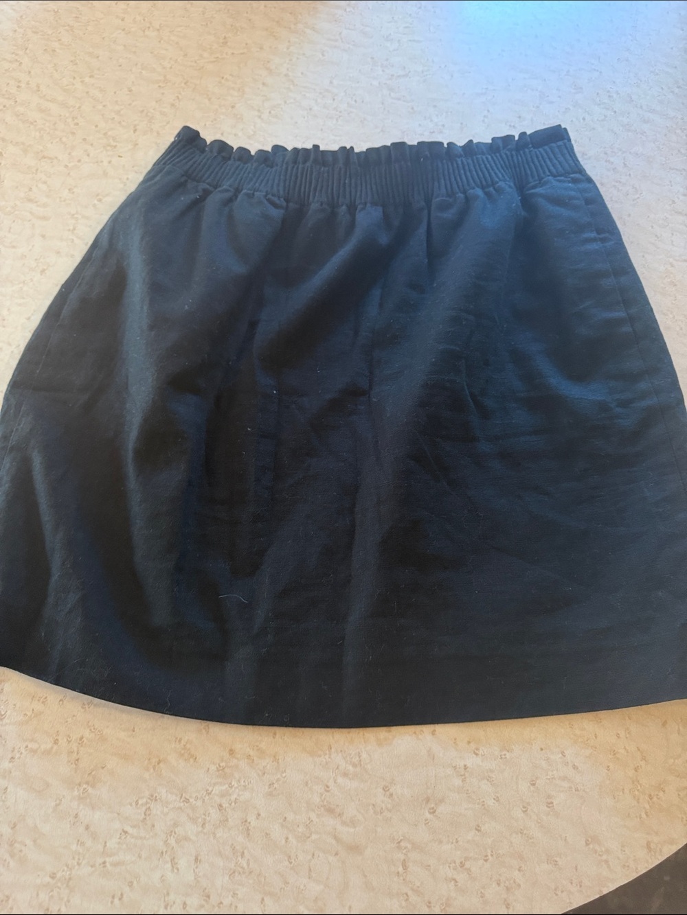 J. Crew Black Mini Skirt with Elastic Waist